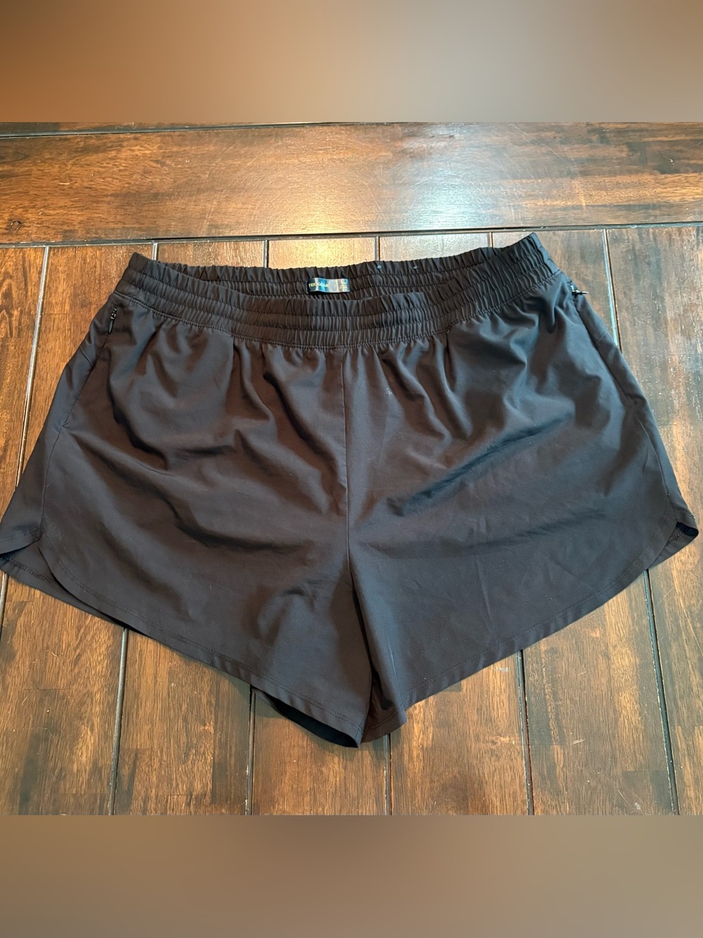 Women's Tek Gear Black Athletic Shorts, Elastic Waist, Zippered Pockets, size 1X